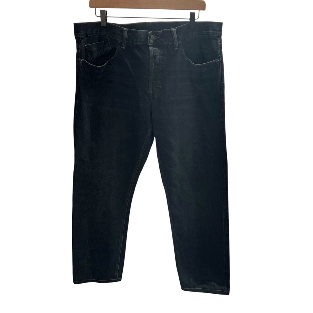 Vince Men's 34 Dark Wash Hidden Button Fly Straight Leg Jeans Cotton USA Classic